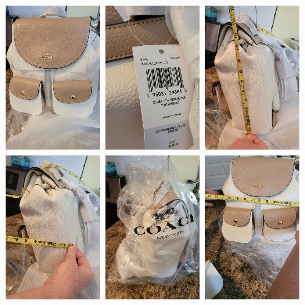 NWT Coach leather pennie backpack
